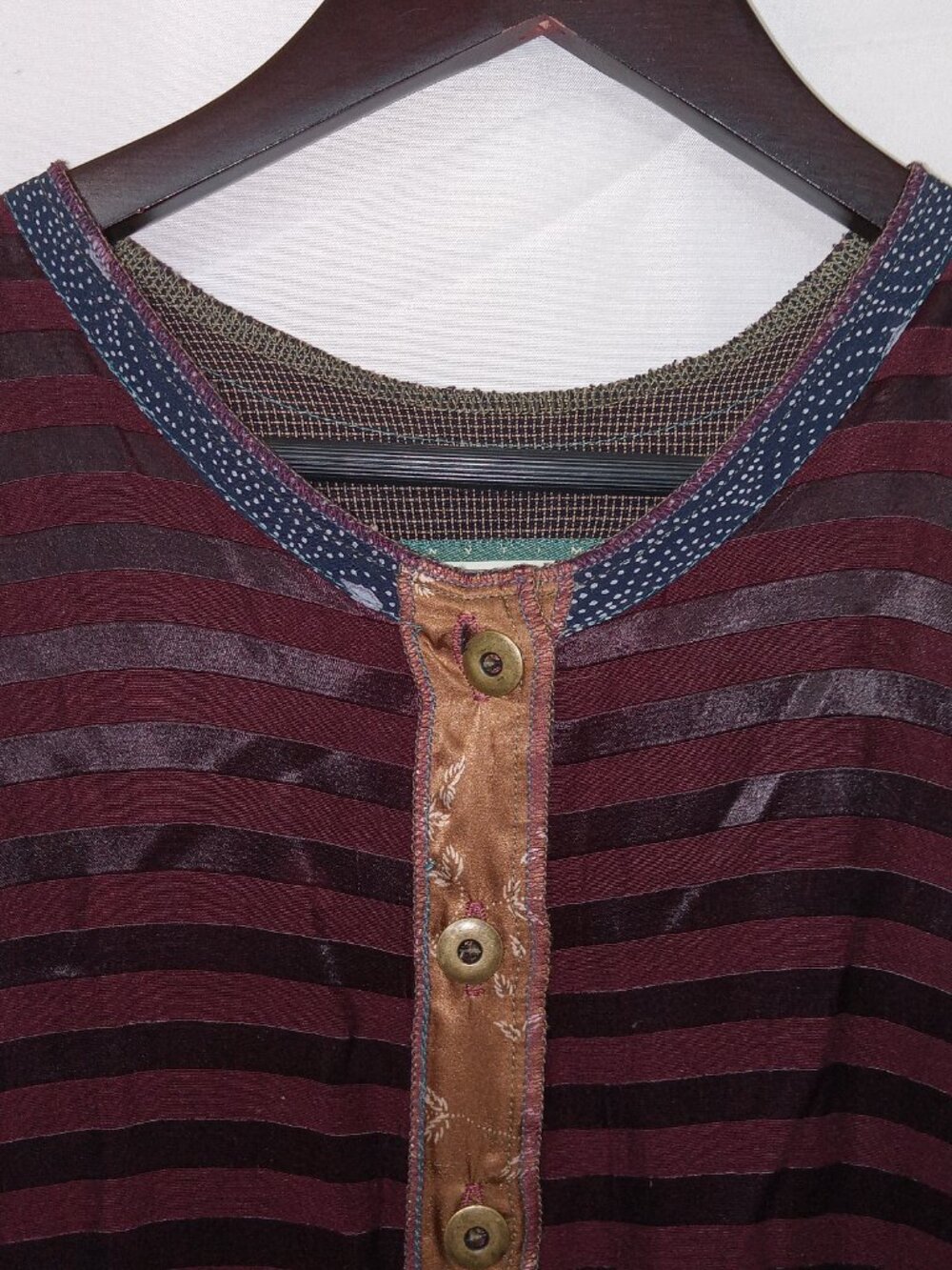 Nothing Matches USA Patchwork Boho Tunic Dress XL 2 Lagenlook Artsy Festival - Picture 5 of 14